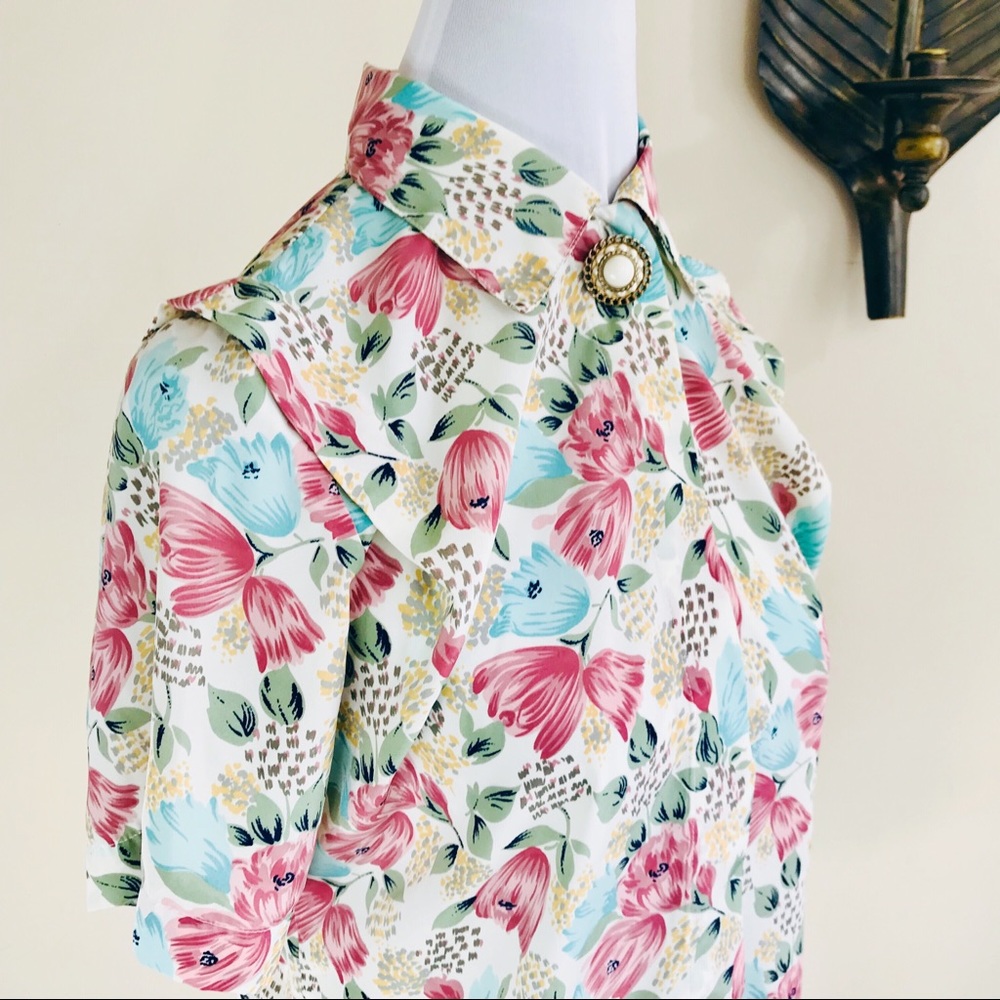 SOLD🚫Vintage Floral 50’s Librarian Lindy Bop Blouse - Picture 4 of 8